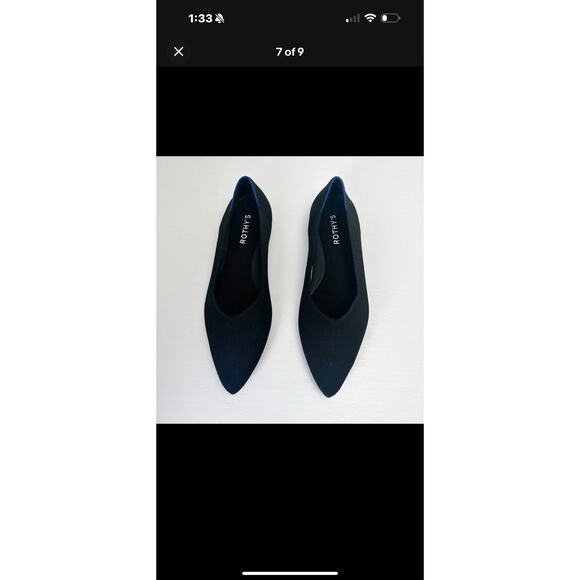 Rothy's Ballet Flat Womens Size US 8 Black Casual Pointed Toe Slip On Shoes - Picture 5 of 6